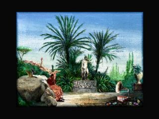 The Book of Lulu (SEGA Saturn) screenshot: During interactive videos, certain objects can be clicked on to start a small FMV sequence