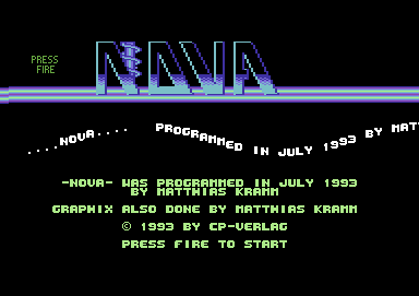 Nova (Commodore 64) screenshot: Title screen
