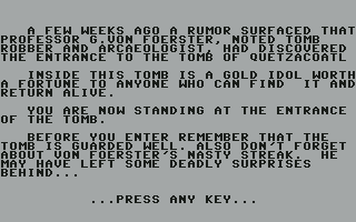 Aztec (Commodore 64) screenshot: Introduction (I)
