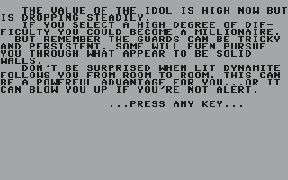 Aztec (Commodore 64) screenshot: Introduction (II)
