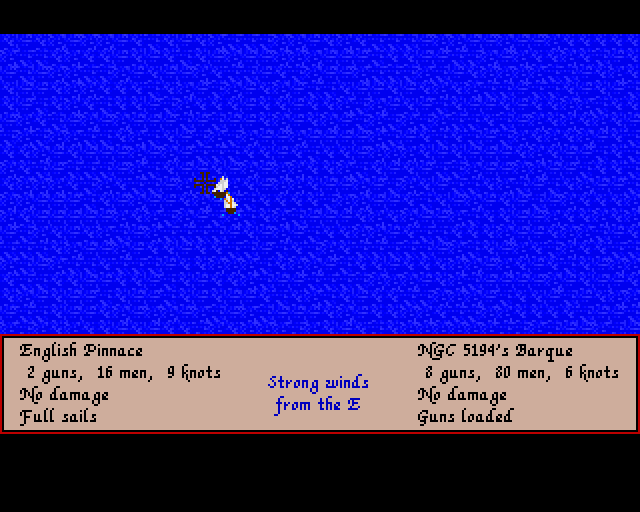 Sid Meier's Pirates! (Amiga) screenshot: Battle at sea