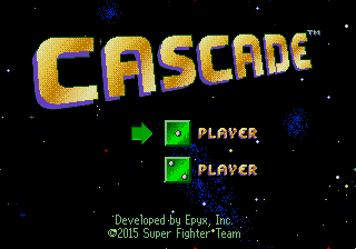 Cascade (Genesis) screenshot: Title screen.
