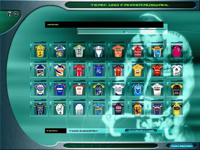 Eurotour Cycling (Windows) screenshot: Choose your team