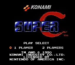 Super Contra (NES) screenshot: Title screen