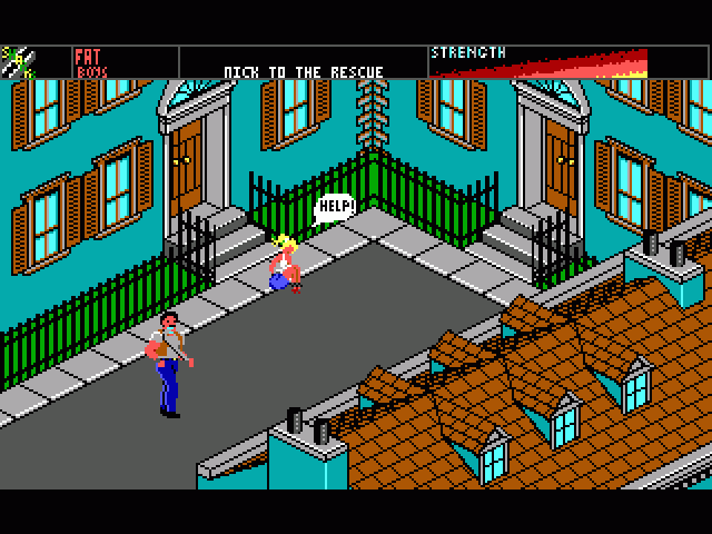 Street Fighting Man (DOS) screenshot: There's Xianna, shouting for help