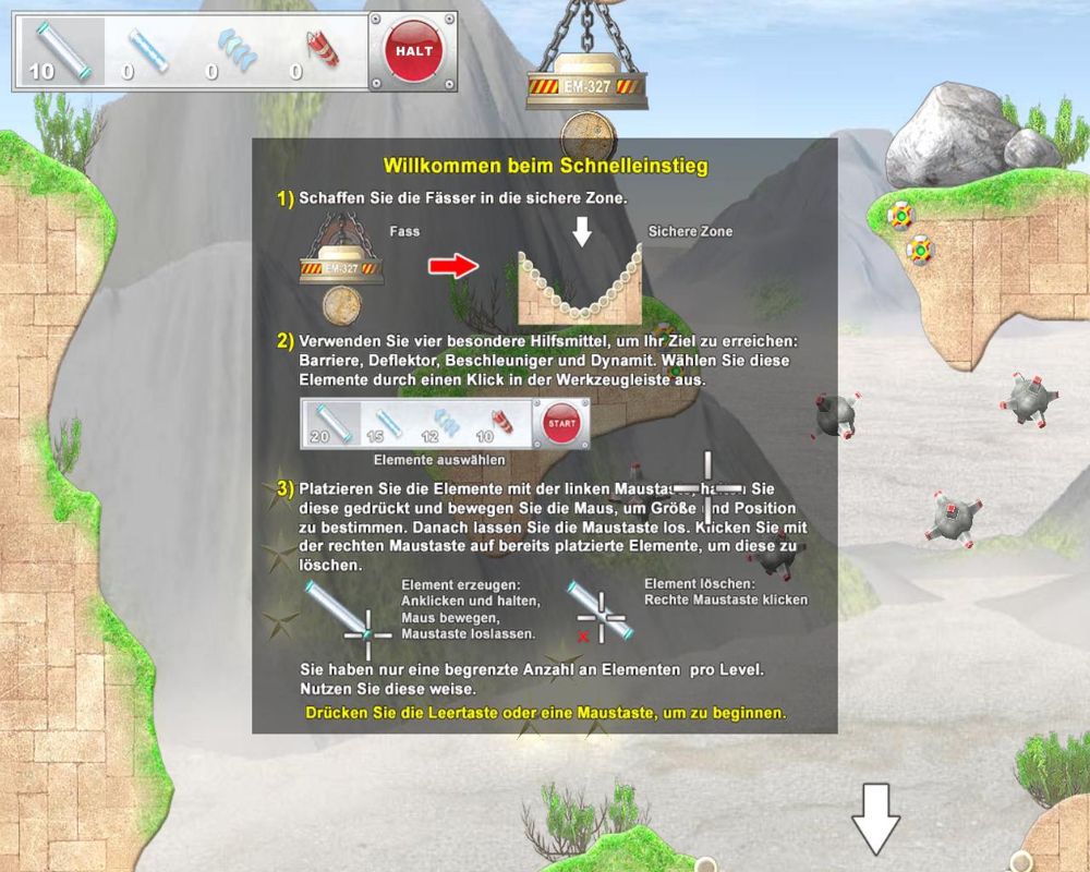 Barrel Mania (Windows) screenshot: Instructions