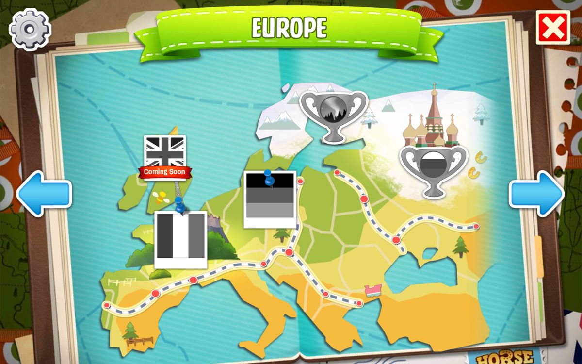 Horse Haven: World Adventures (Android) screenshot: Locations in Europe