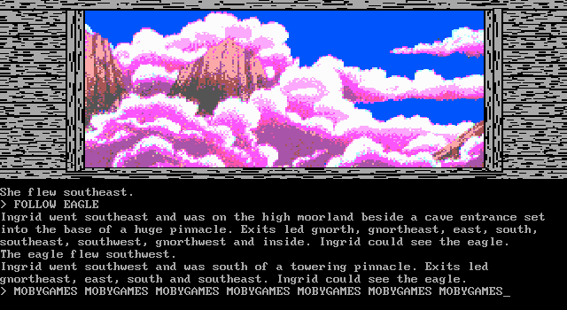 Gnome Ranger (DOS) screenshot: Towering pinnacle (EGA)