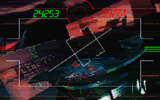 Burn:Cycle (Windows 3.x) screenshot: <moby game="Shooting G.">Shooting gallery</moby> mini-game