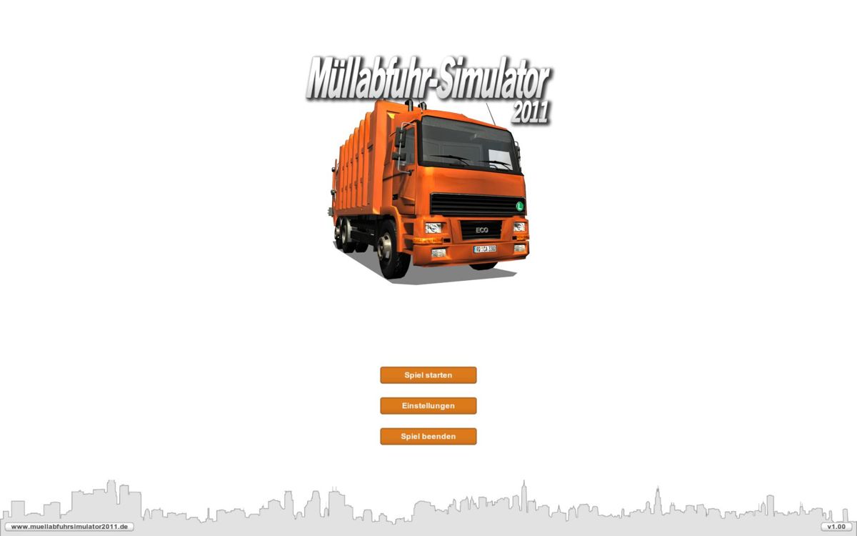 Garbage Truck Simulator (Windows) screenshot: Main screen