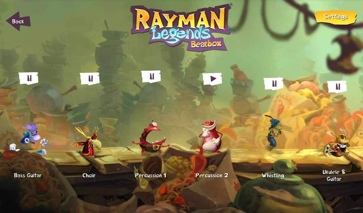 Rayman Legends: Beatbox (Android) screenshot: Playing with the samples of the second song.