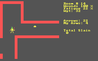 Dunjonquest: Temple of Apshai (DOS) screenshot: Exploring...not much here!