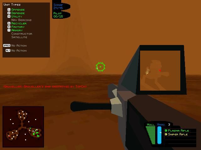 Battlezone (Windows) screenshot: Got a walker in my sights.