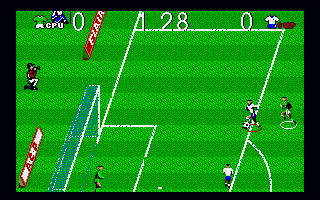 Euro Soccer (DOS) screenshot: You are ready to make a score...Photographer behind the gates is ready to add this moment to the history (VGA)