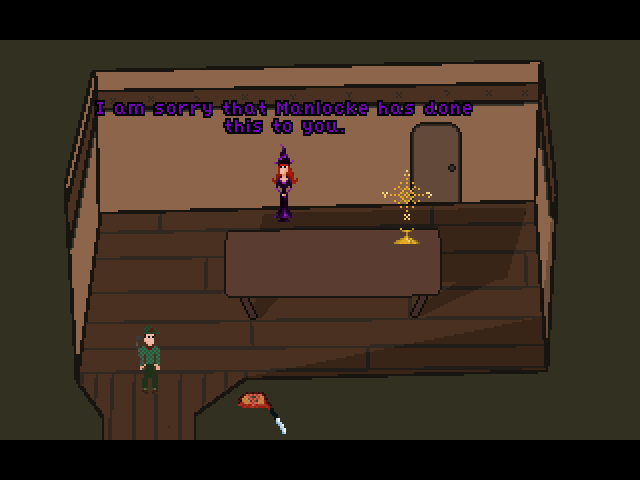 The Bunker (Windows) screenshot: The sorceress Dyna, counterpart to Manlocke