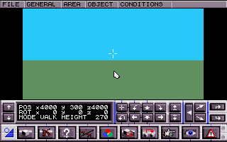 Virtual Reality Studio 2.0 (DOS) screenshot: The area is blank at the very beginning. (MCGA)