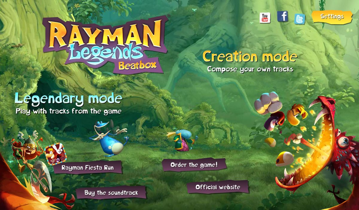 Rayman Legends: Beatbox (Android) screenshot: Main menu