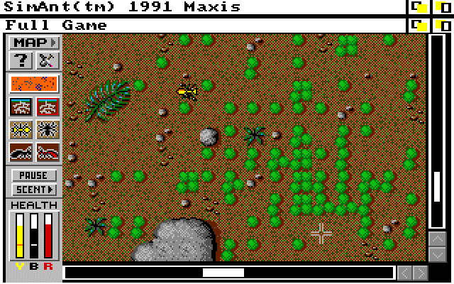 SimAnt (Amiga) screenshot: New food source found