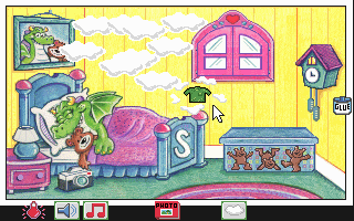 Snap Dragon (DOS) screenshot: Waiting for the dream in the bedroom
