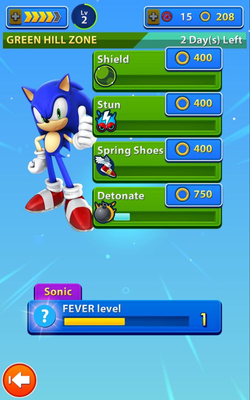 Screenshot of Sonic Jump Fever (Android, 2014) - MobyGames