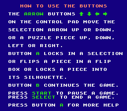 Fisher-Price Perfect Fit (NES) screenshot: Some of the instructions