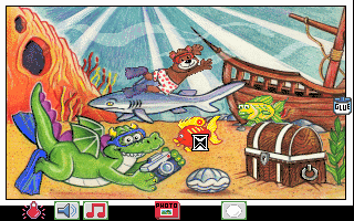 Snap Dragon (DOS) screenshot: Underwater animated