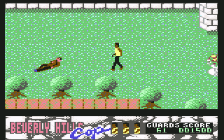 Beverly Hills Cop (Commodore 64) screenshot: Shot a thug