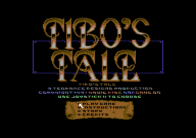 Tibo's Tale (Commodore 64) screenshot: Main menu
