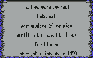 Betrayal (Commodore 64) screenshot: Title