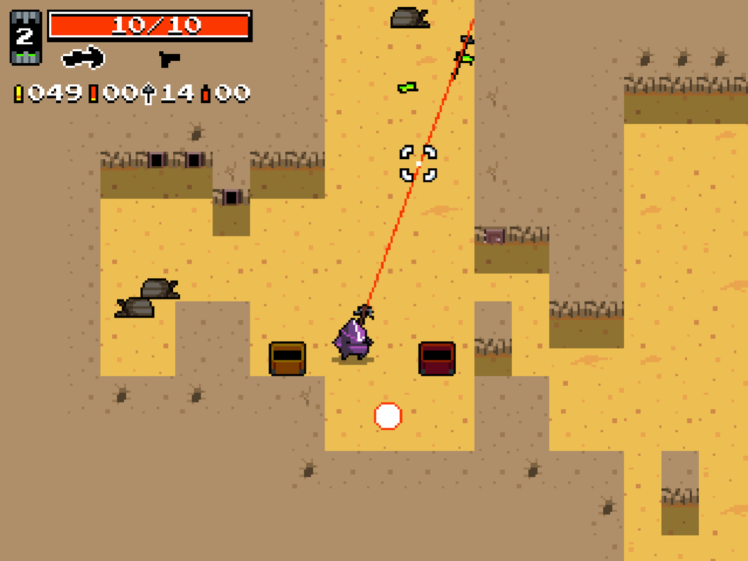 Wasteland Kings (Windows) screenshot: The crossbow has a red guiding line.