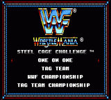 WWF Wrestlemania: Steel Cage Challenge (Game Gear) screenshot: Main menu