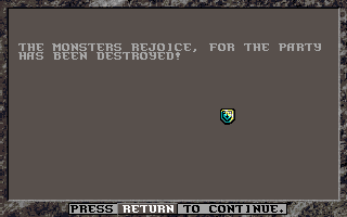 Unlimited Adventures (DOS) screenshot: Game over...
