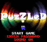 Puzzled (Game Boy Color) screenshot: Main Menu
