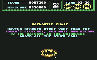 Batman (Commodore 64) screenshot: Level 2 Objective