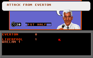 1st Division Manager (Amiga) screenshot: Game time ticks away in this manner until some event occurs