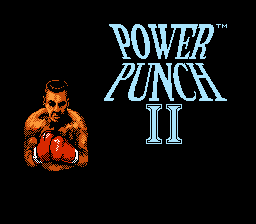 Power Punch II (NES) screenshot: The game's title screen lights up after Mark punches it.