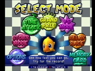 Chocobo Racing (PlayStation) screenshot: Select Mode Screen (American version)