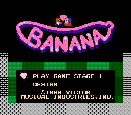 Banana (NES) screenshot: Title screen.