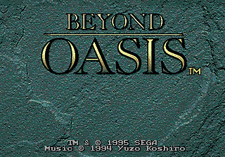 Beyond Oasis (Genesis) screenshot: Title screen (US)