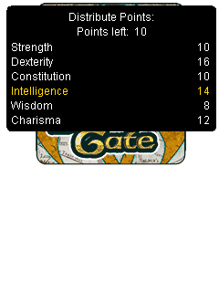 Baldur's Gate (J2ME) screenshot: Distribute points for your starting character.