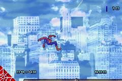 Spider-Man (Game Boy Advance) screenshot: Web Swinging