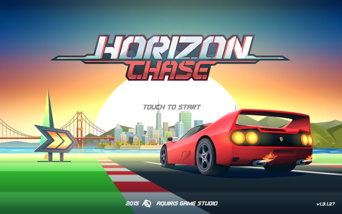 Horizon Chase: World Tour (Android) screenshot: Title screen