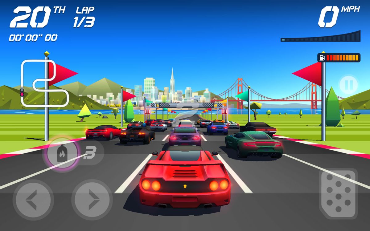 Screenshot of Horizon Chase: World Tour (Android, 2015) - MobyGames