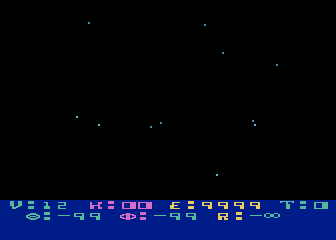 Star Raiders (Atari 8-bit) screenshot: Game start