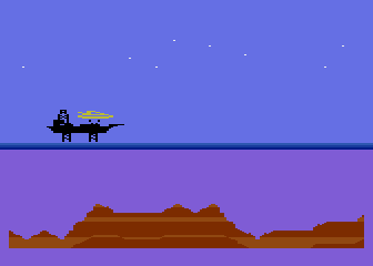 James Bond 007 (Atari 8-bit) screenshot: I landed on the ocean platform.