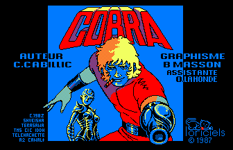 Cobra (Thomson TO) screenshot: Title screen