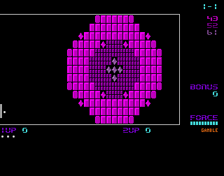 Poing 6 (Amiga) screenshot: Reaching the right wall is going to require a lot of work