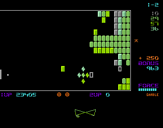 Poing 6 (Amiga) screenshot: Dancing patterns emerge in the bottom