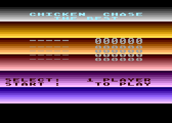 Chicken Chase (Atari 8-bit) screenshot: Title screen