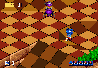 Sonic 3D Blast (Genesis) screenshot: An enemy